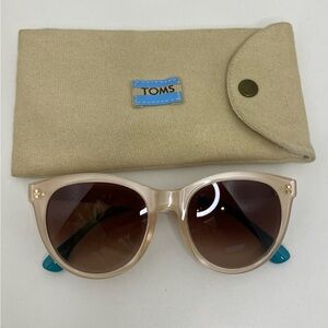 TOMS Beige Frame Sunglasses with Brown Lenses